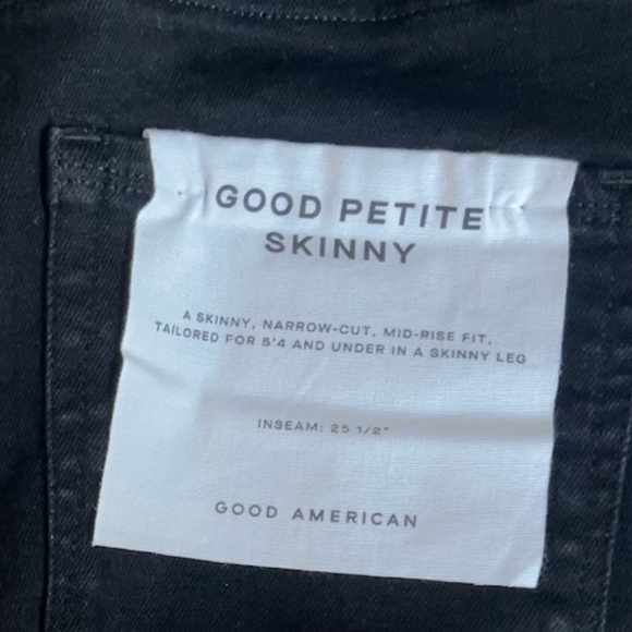 Good American Always Fits Good Petite Skinny Jeans Black Size 6-12 - Picture 7 of 11